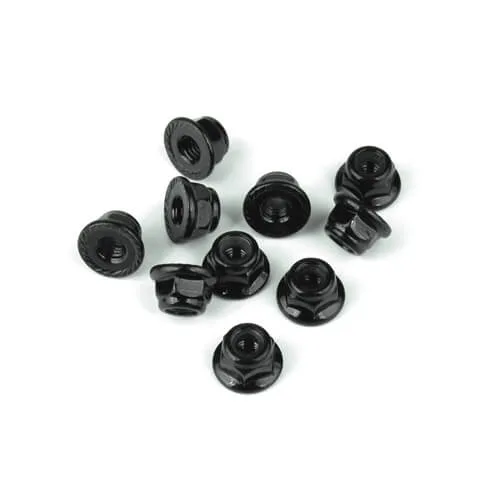 TKR1212 – M4 Locknuts (flanged, black, serrated, 10pcs)