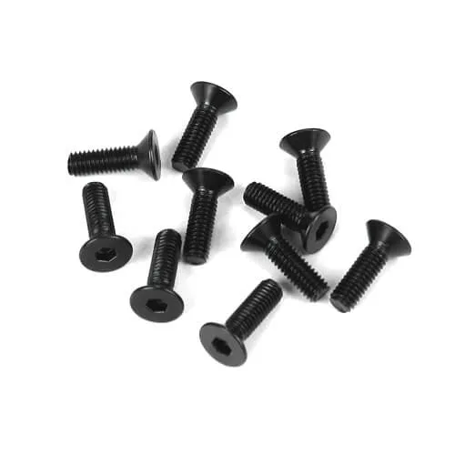 TKR1323 – M3x10mm Flat Head Screws (black, 10pcs)