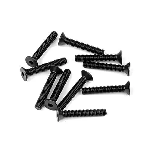 TKR1350 – M4x25mm Flat Head Screws (black, 10pcs)
